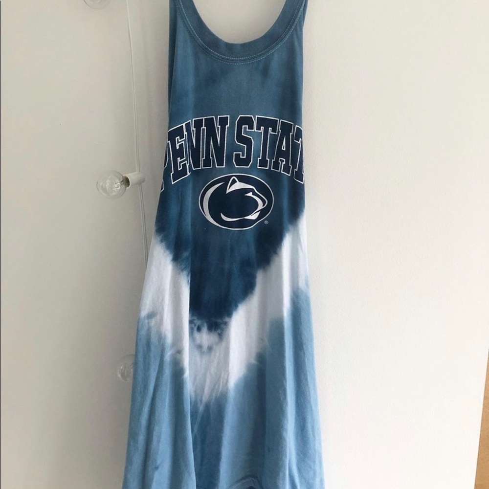 Handmade blue tie dye halter Penn State dress